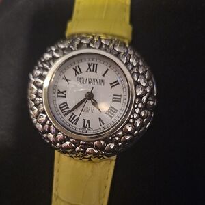 Women's Silver and Yellow Watch